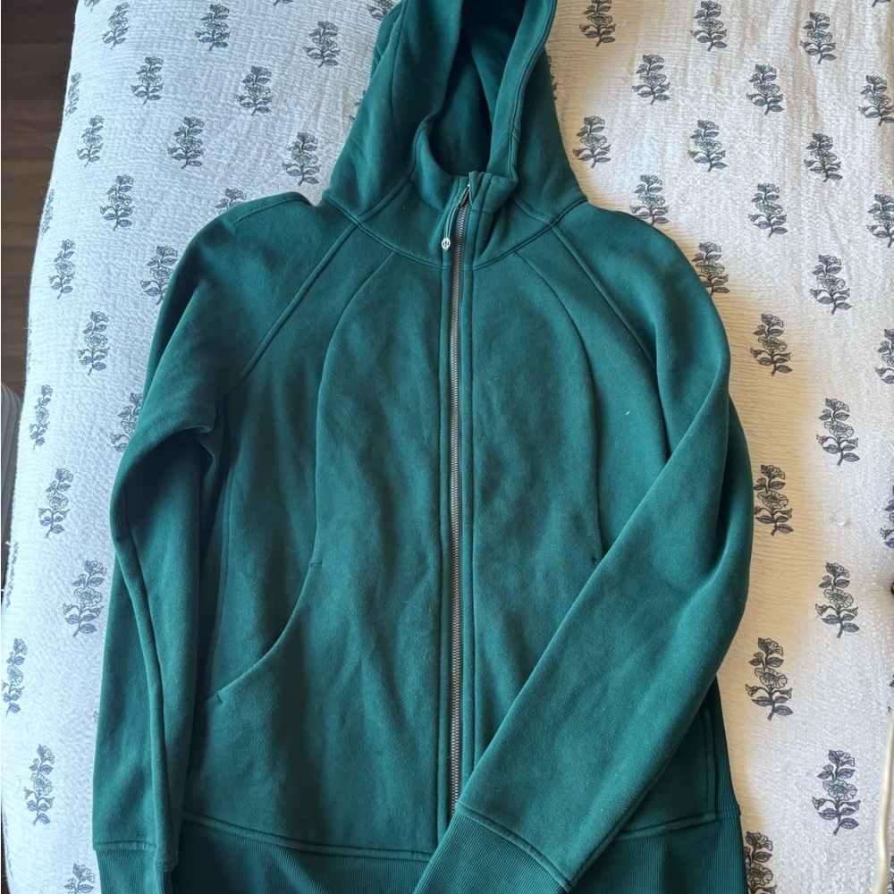 Lululemon Scuba Zip Up Forest Green Teddy Jacket